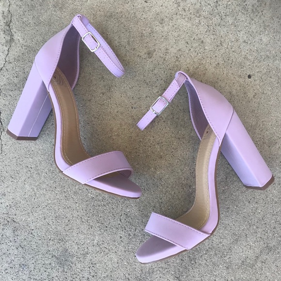 lilac ankle strap heels